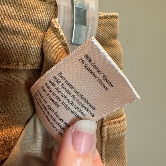 Women’s Risen Distressed Caramel Brown cropped Jeans 5/27 - Picture 3 of 5